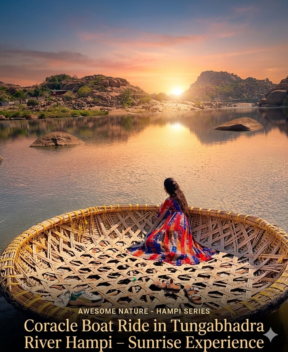 Coracle Boat Ride Tungabhadra River Hampi